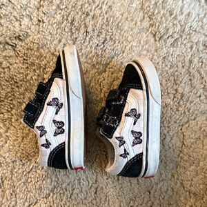 Vans Kids Black and White Butterfly Sneakers